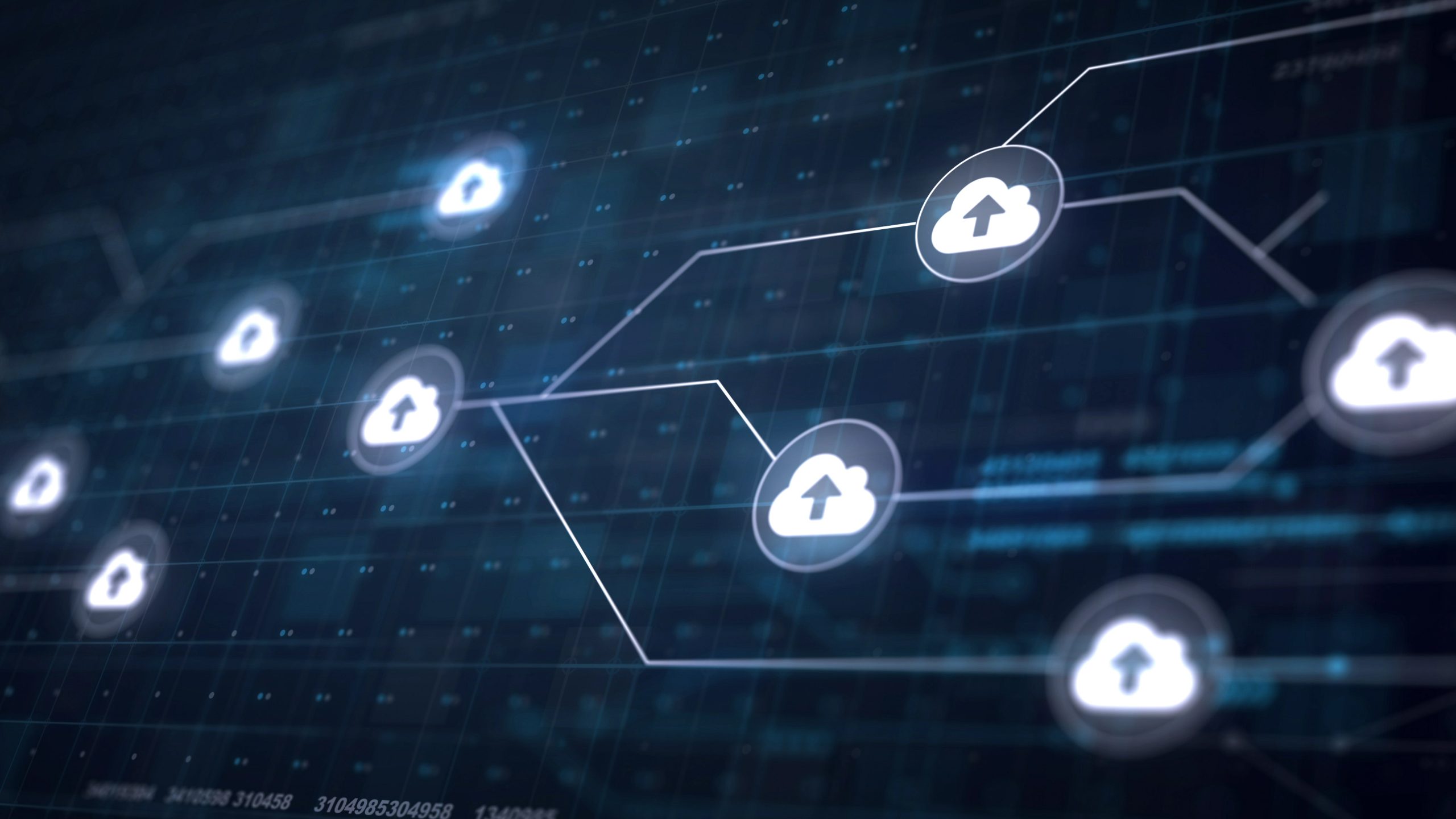 cloud upload icon line connection circuit board scaled